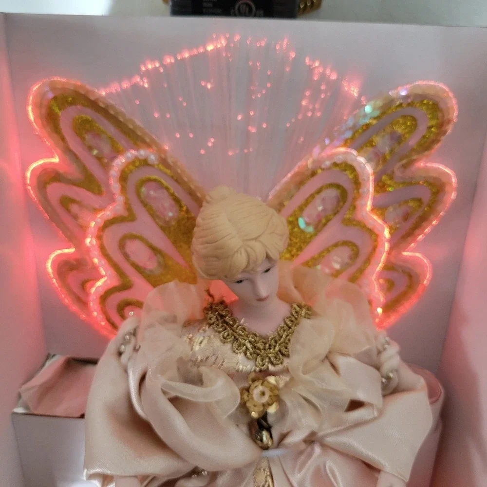 Deluxe 12 in Fiber Optic Angel Wings Color Change Christmas Decor‎ Tree Topper